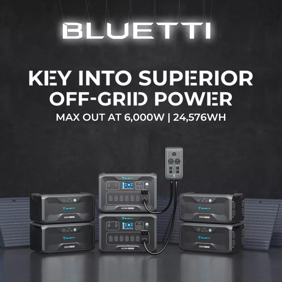 Bluetti AC300 and B300 3000W Solar Power Station - With Expandable LiFePO4 Batteries MPPT Super Power for outdoors/Backup power | Best Solar