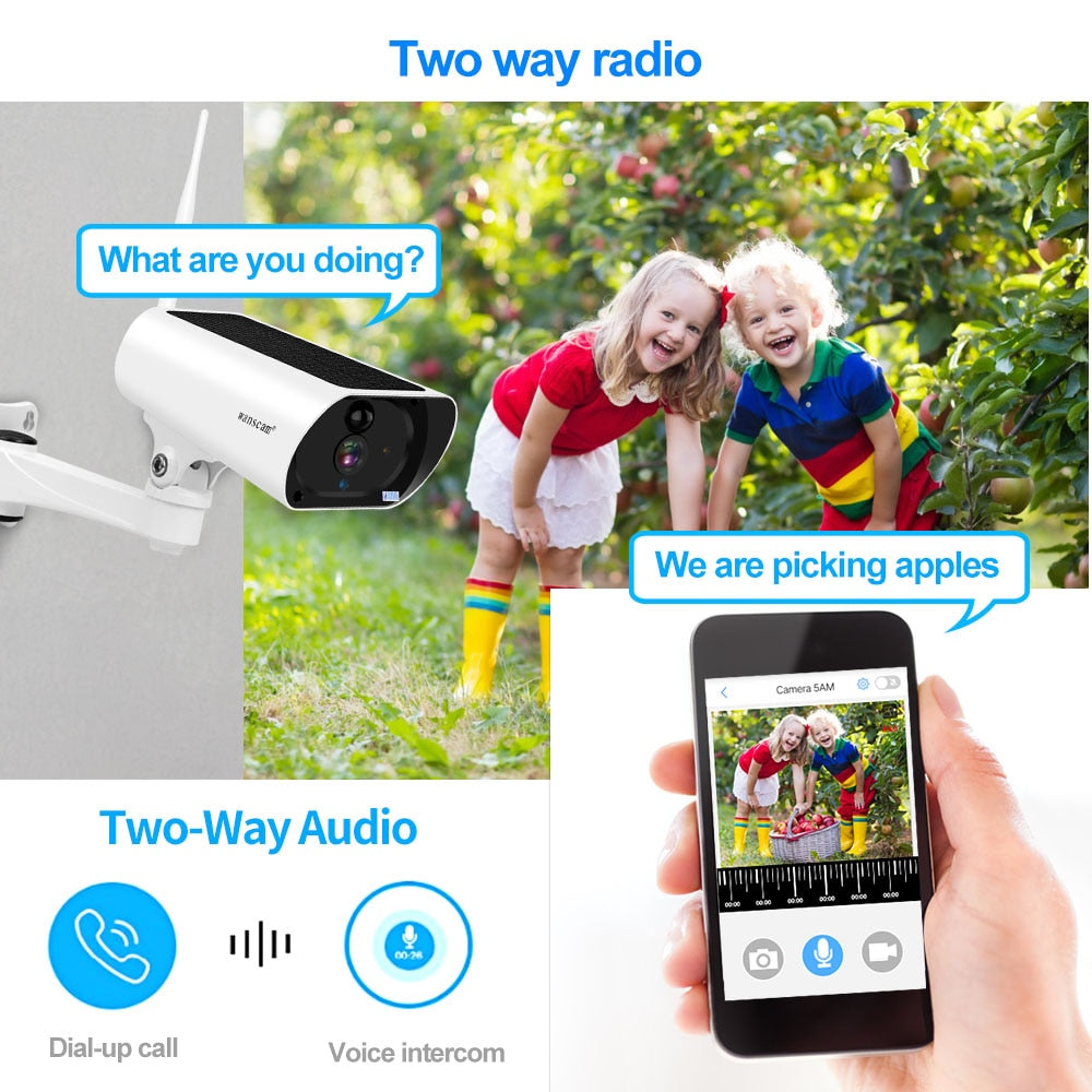 Wanscam HD1080P IP Camera IP66 2MP Solar Camera Wireless Wifi Video Doorbell Intercom Home Security Surveillance Camera 4X Zoom