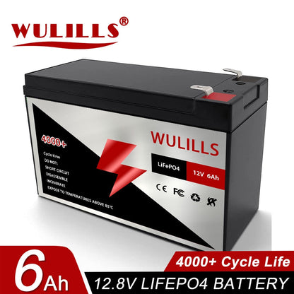4000 Cycles12V 6Ah LiFePo4 Battery Low Self-Discharge lifepo4 Rechargeable battery for Kid Scooters fishing solar fast shipping