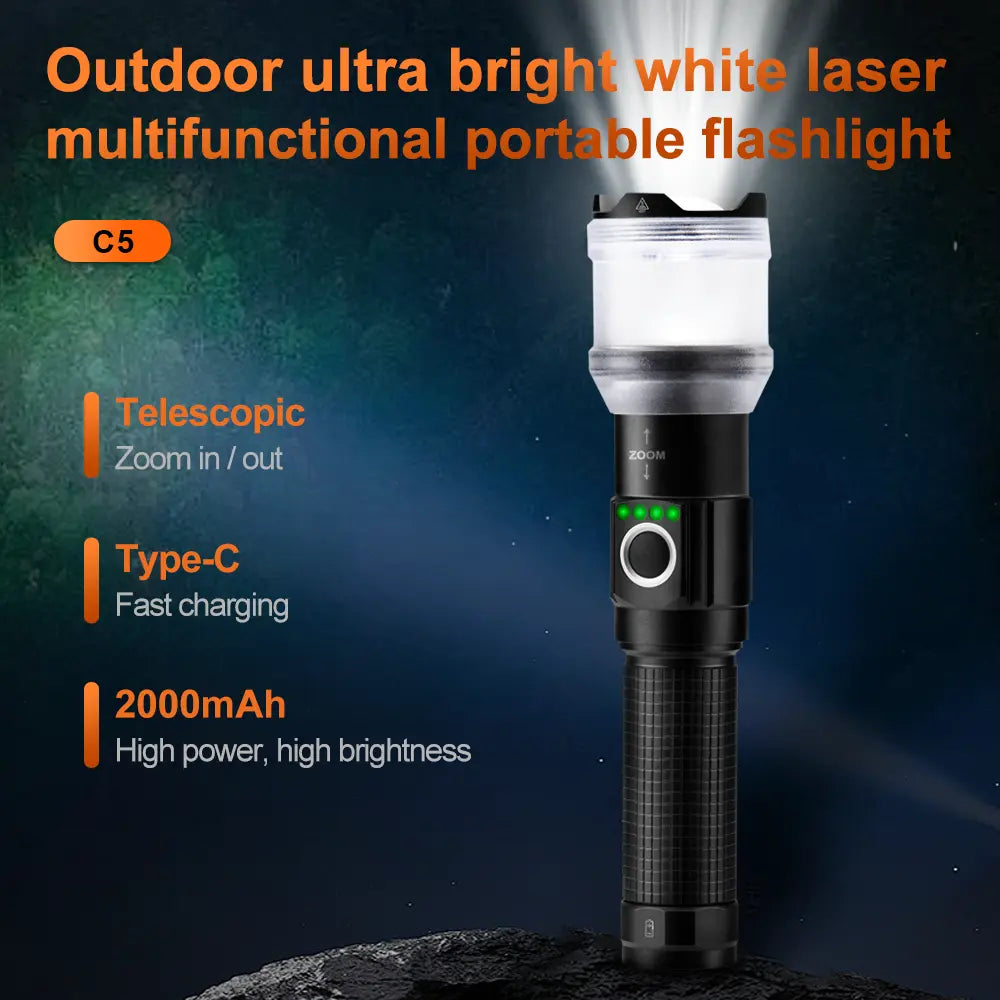 Helius C5 60W White Laser Zoomable Flashlight