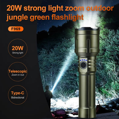 Helius F969 High Power White Laser Zoomable Flashlight
