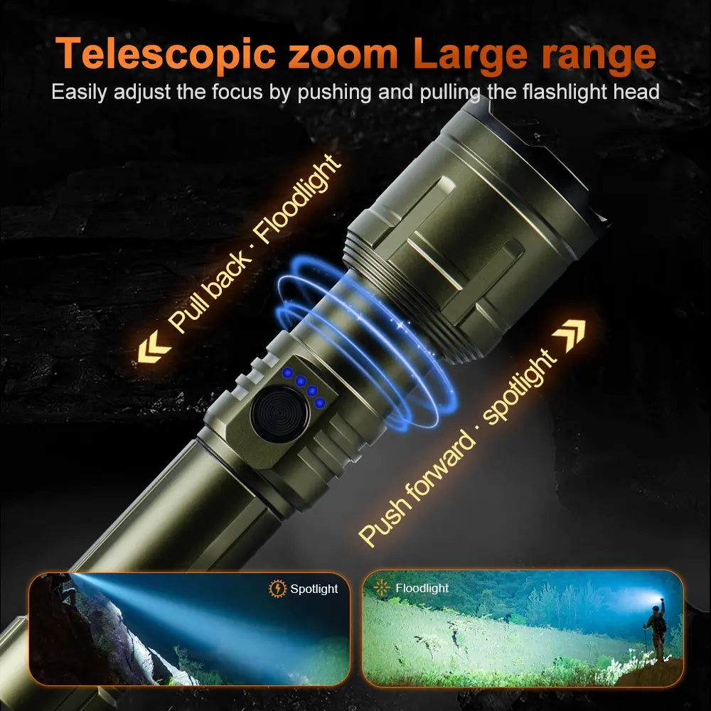 Helius F969 High Power White Laser Zoomable Flashlight