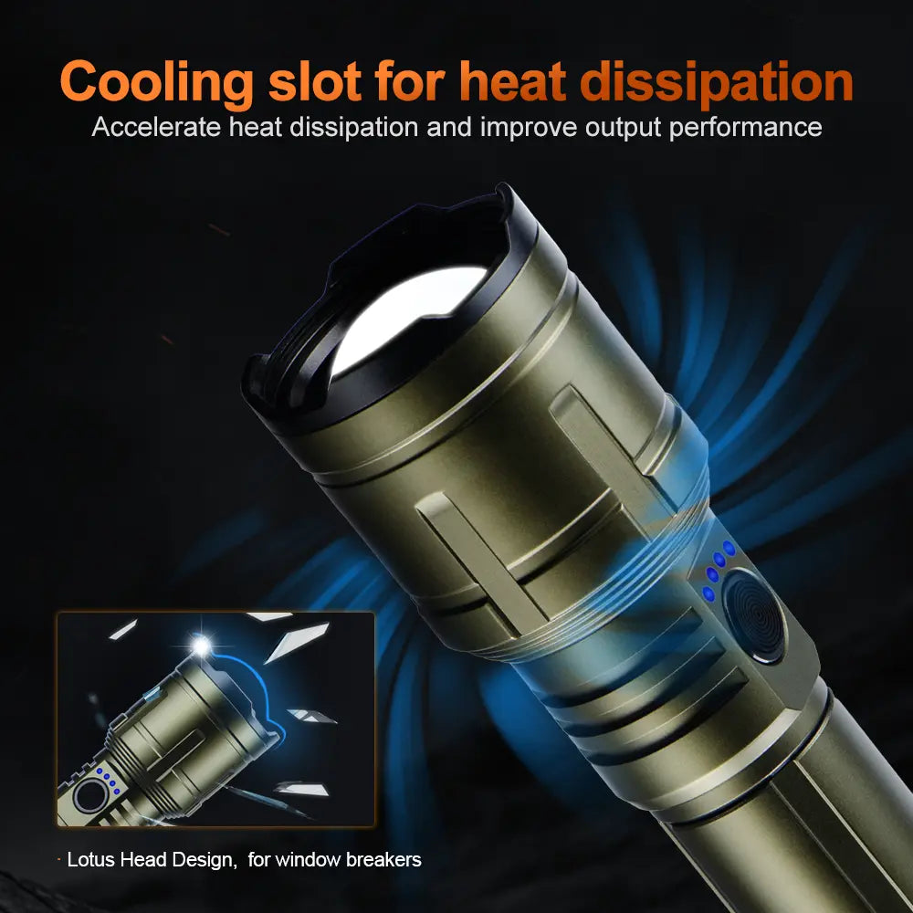 Helius F969 High Power White Laser Zoomable Flashlight