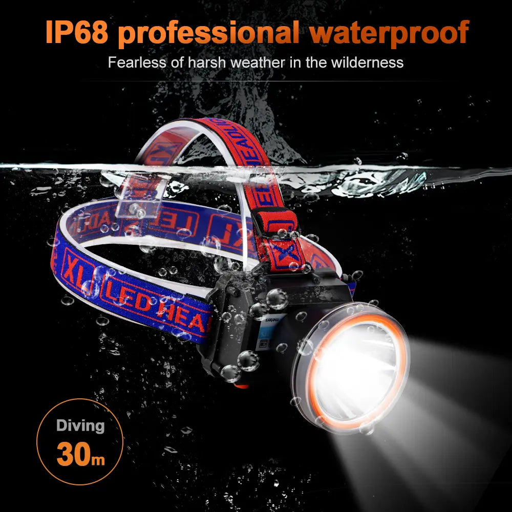 Helius XJ-6605 Rechargeable 80° Adjustable Scuba Diving Headlamp