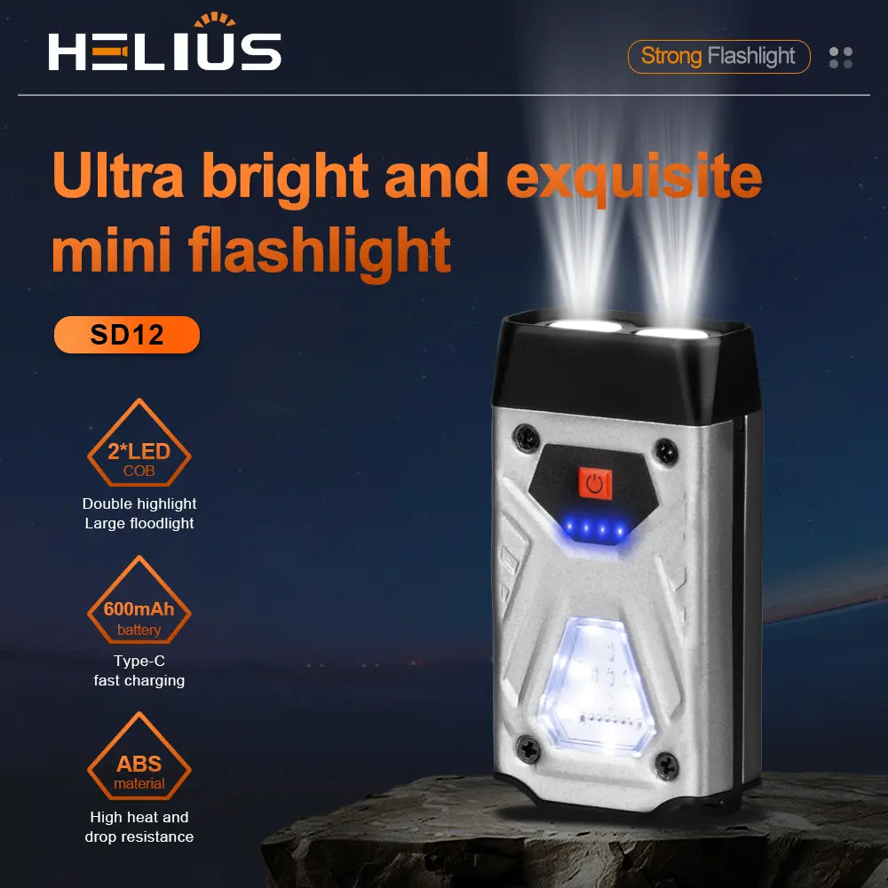 Helius SD12 1100 Lumens ABS Lightwight Multifunctional EDC Flashlight