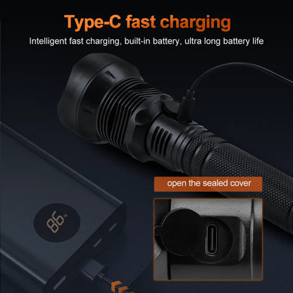 Helius X92 ABS Rechargeable Zoomable LED Flashlight