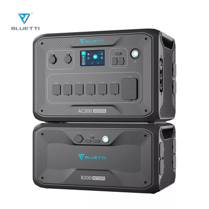 Bluetti AC300 and B300 3000W Solar Power Station - With Expandable LiFePO4 Batteries MPPT Super Power for outdoors/Backup power | Best Solar