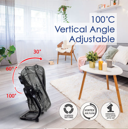 iFan 12 High Velocity Fan – Metal Blades. Vortex Air Flow. Adjustable Tilt. Durable. Overheat Protection. 3-Speed. black. IF1812
