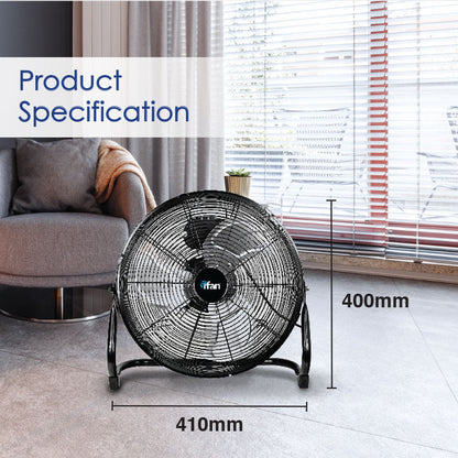 iFan 12 High Velocity Fan – Metal Blades. Vortex Air Flow. Adjustable Tilt. Durable. Overheat Protection. 3-Speed. black. IF1812