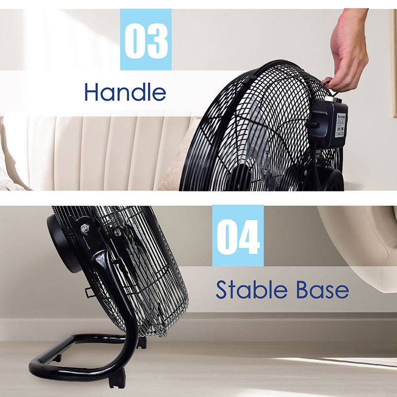 iFan 16 High Velocity Fan – Metal Blades. Vortex Air Flow. Adjustable Tilt. Durable. Overheat Protection. 3-Speed. black. IF1816
