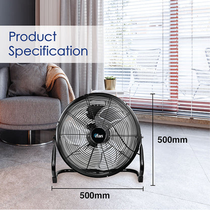 iFan 16 High Velocity Fan – Metal Blades. Vortex Air Flow. Adjustable Tilt. Durable. Overheat Protection. 3-Speed. black. IF1816
