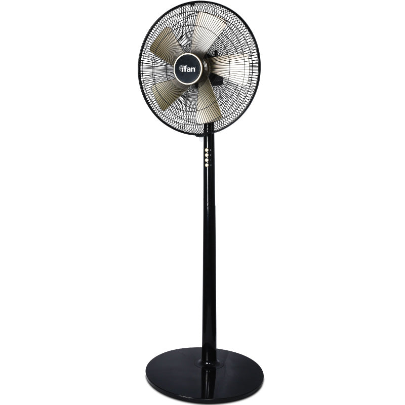 iFan 16 Stand Fan – 5 Blades. Turbo Fan. Vortex Airflow. Adjustable Tilt. Oscillation. Energy-saving. 3-Speed. black. IF401