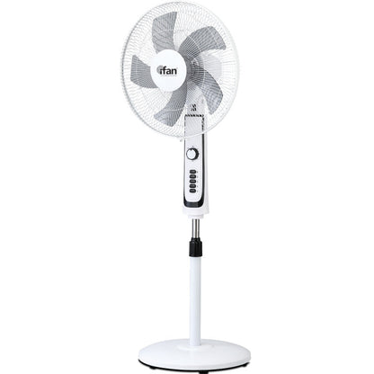 iFan 16 Stand Fan – Powerful Air Circulator. Adjustable Tilt & Height. Oscillation. Timer. Thermal Protection. 4-Speed. white. IF505