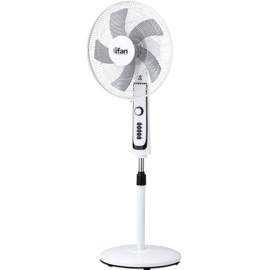 iFan 16 Stand Fan – Powerful Air Circulator. Adjustable Tilt & Height. Oscillation. Timer. Thermal Protection. 4-Speed. white. IF505