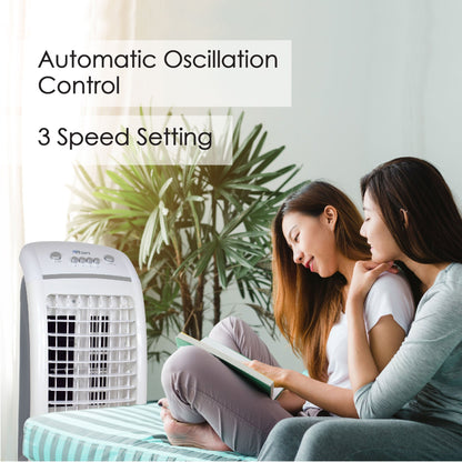 iFan Evaporative Air Cooler – Strong Vortex Airflow. Oscillation. Dust Filter. Efficient. Quiet. 6L Water Tank. 3-Speed. white. IF7310