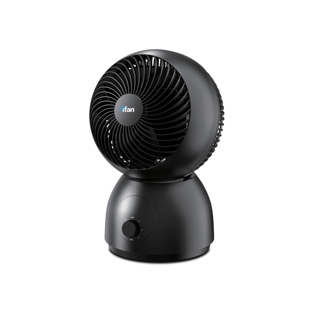 iFan 8 Air Circulator Fan – Concentrated Airflow. Desk Fan. Adjustable Tilt. Oscillation. Portable. Silent. 3-Speed. black. IF7403
