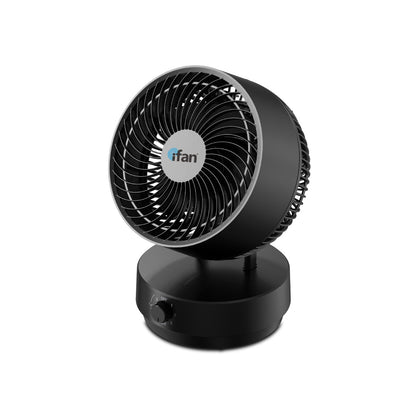 iFan 9 Air Circulator Fan – Concentrated Airflow. Desk Fan. Adjustable Tilt. Oscillation. Portable. Silent. 3-Speed. black. IF7409