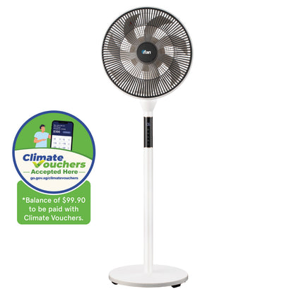 [CLIMATE VOUCHER $400]iFan 14 DC Motor Stand Fan With Figure 8 Oscillation. white. IF7436