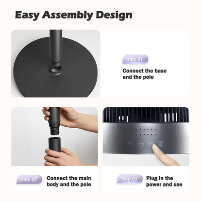 [CLIMATE VOUCHER $400] iFan 9 DC Motor Stand Fan – Remote Control. 180° Tilt. Oscillation. Timer. 3-Adjustable Height. LED Screen. Touch Control. 36-Speed. grey. IF7456