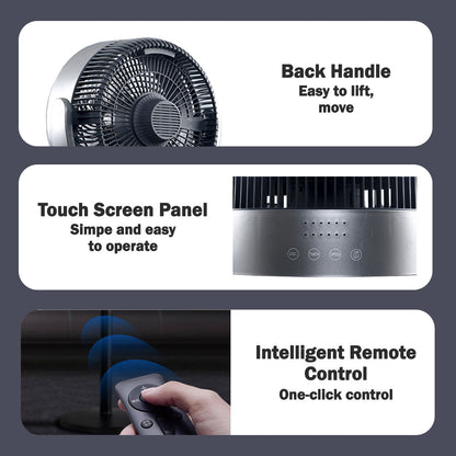 [CLIMATE VOUCHER $400] iFan 9 DC Motor Stand Fan – Remote Control. 180° Tilt. Oscillation. Timer. 3-Adjustable Height. LED Screen. Touch Control. 36-Speed. grey. IF7456