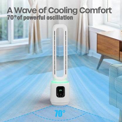 [CLIMATE VOUCHER $400] iFan DC Bladeless Tower Fan – Remote Control. Oscillation. Timer. LED Lamp. Touch-screen. 3 Modes. 24-Speed. IF7463