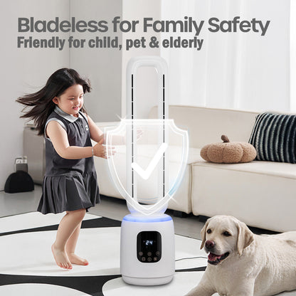 [CLIMATE VOUCHER $400] iFan DC Bladeless Tower Fan – Remote Control. Oscillation. Timer. LED Lamp. Touch-screen. 3 Modes. 24-Speed. IF7463