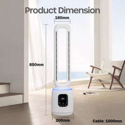 [CLIMATE VOUCHER $400] iFan DC Bladeless Tower Fan – Remote Control. Oscillation. Timer. LED Lamp. Touch-screen. 3 Modes. 24-Speed. IF7463