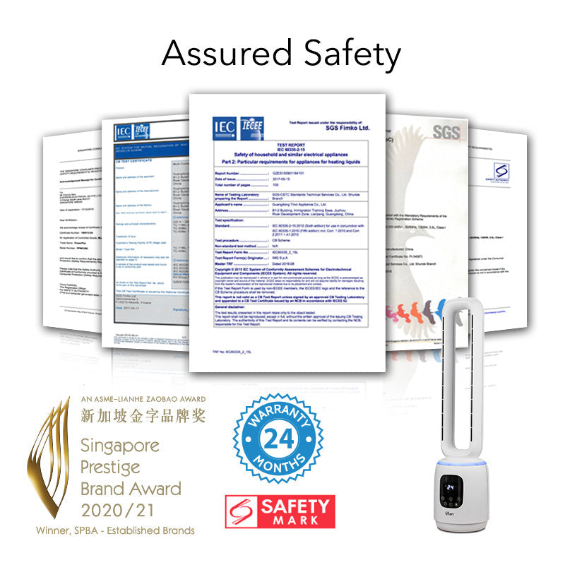 [CLIMATE VOUCHER $400] iFan DC Bladeless Tower Fan – Remote Control. Oscillation. Timer. LED Lamp. Touch-screen. 3 Modes. 24-Speed. IF7463