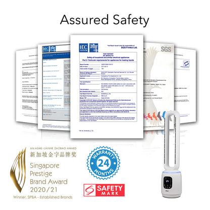 [CLIMATE VOUCHER $400] iFan DC Bladeless Tower Fan – Remote Control. Oscillation. Timer. LED Lamp. Touch-screen. 3 Modes. 24-Speed. IF7463