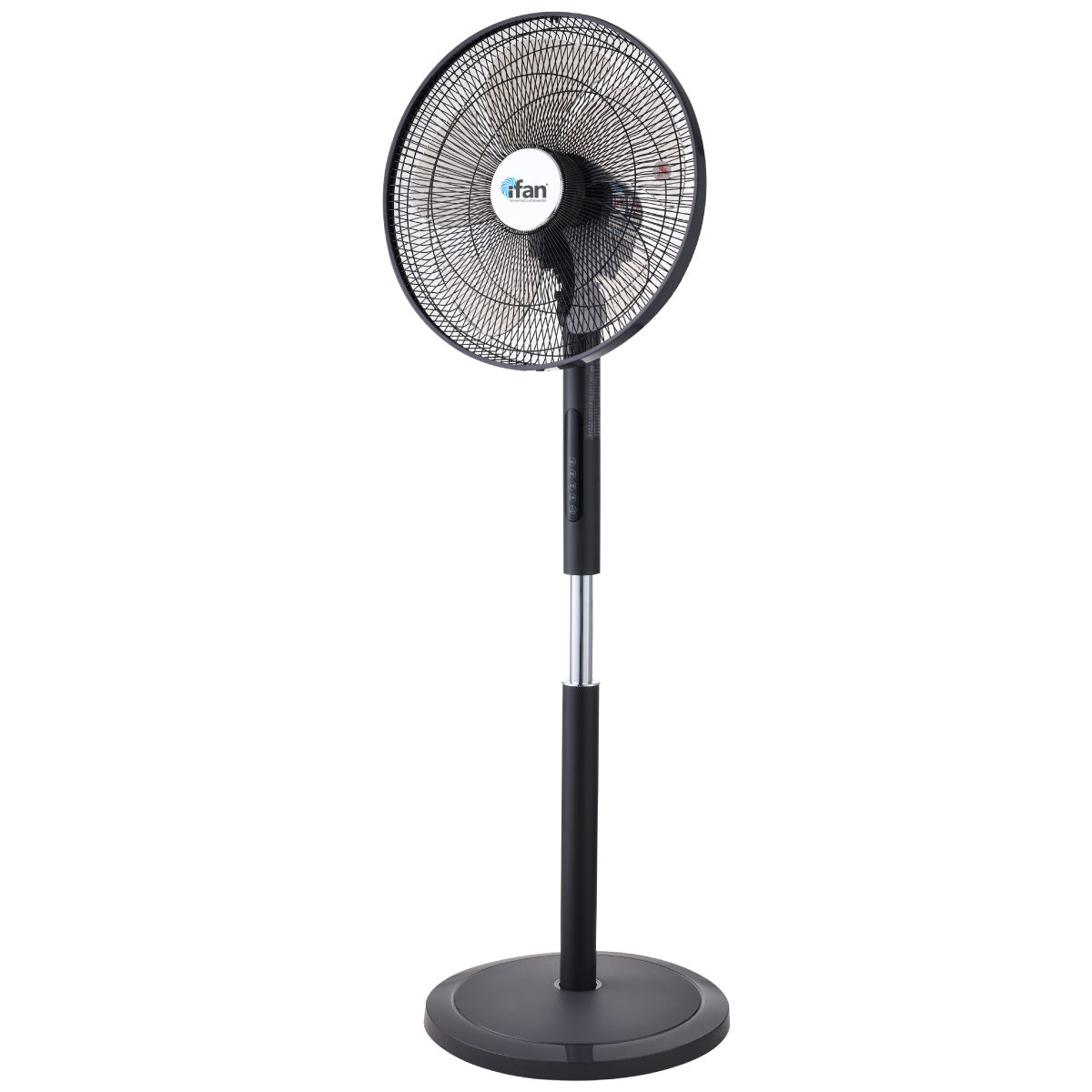 [CLIMATE VOUCHER $400] iFan 16 DC Motor Stand Fan – Remote Control. Adjustable Height & Tilt. Oscillation. Timer. LED Screen. Touch Control. 24-Speed. grey. IF7466