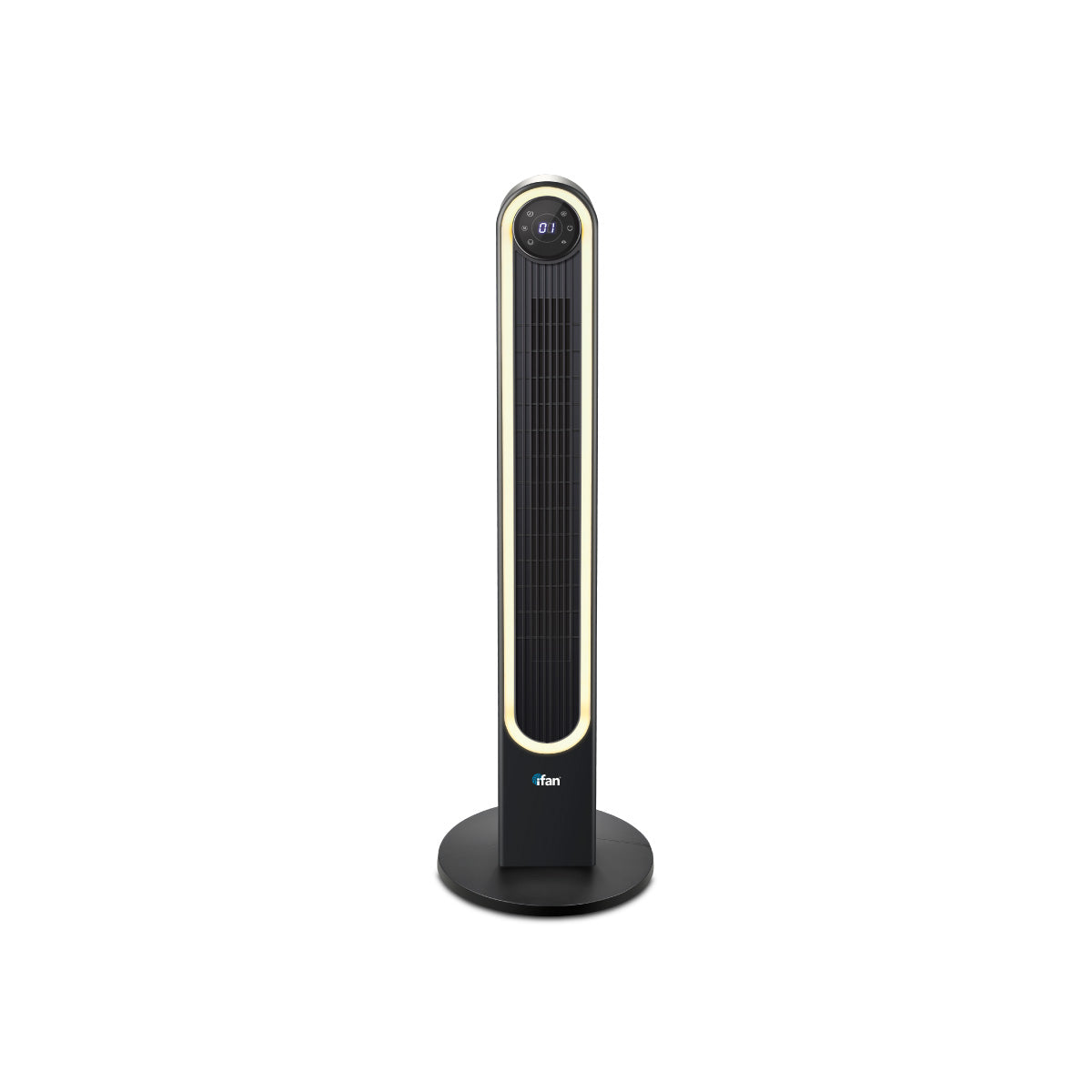 [CLIMATE VOUCHER $400] iFan 42 DC Bladeless Tower Fan – Remote Control. Oscillation. Timer. LED Lamp. Touch-screen. 3 Modes. 24-Speed. black. IF7469