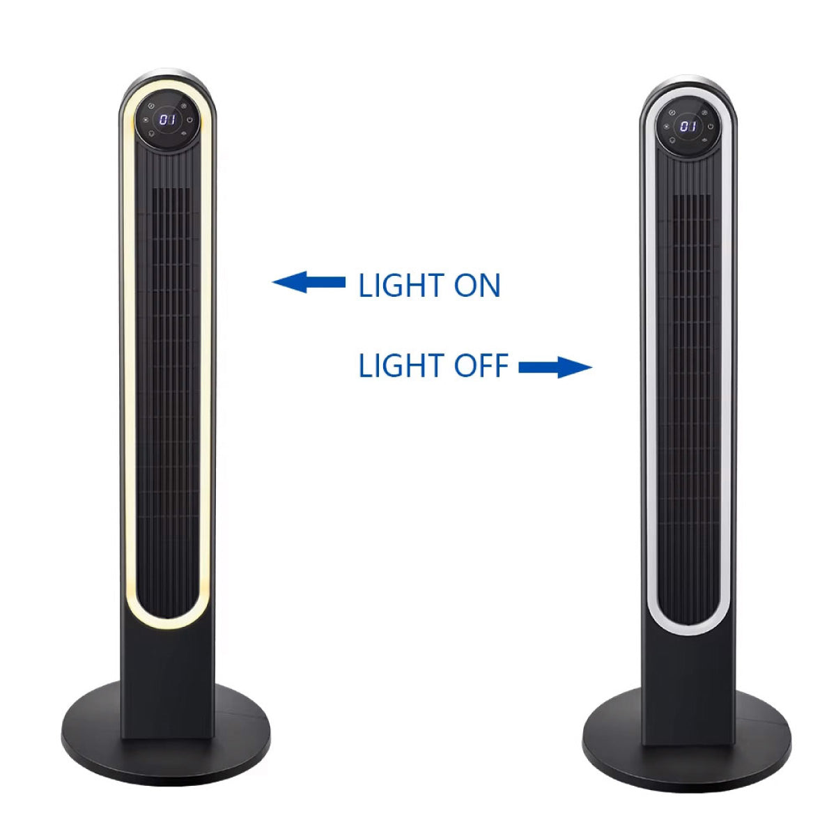 [CLIMATE VOUCHER $400] iFan 42 DC Bladeless Tower Fan – Remote Control. Oscillation. Timer. LED Lamp. Touch-screen. 3 Modes. 24-Speed. black. IF7469