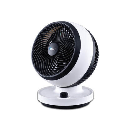 iFan 7 Air Circulator Fan - Turbo. Powerful Airflow. Desk Fan. Adjustable Tilt. Oscillation. Portable. 3-Speed. black & white. IF7530