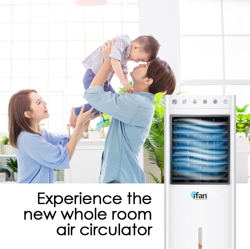 iFan Evaporative Air Cooler – Remote Control. Oscillation. Dust Filter. Ionizer. Mosquito Repellent. 9.3L Water Tank. 3-Speed. white. IF7850