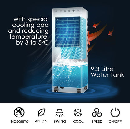 iFan Evaporative Air Cooler – Remote Control. Oscillation. Dust Filter. Ionizer. Mosquito Repellent. 9.3L Water Tank. 3-Speed. white. IF7850