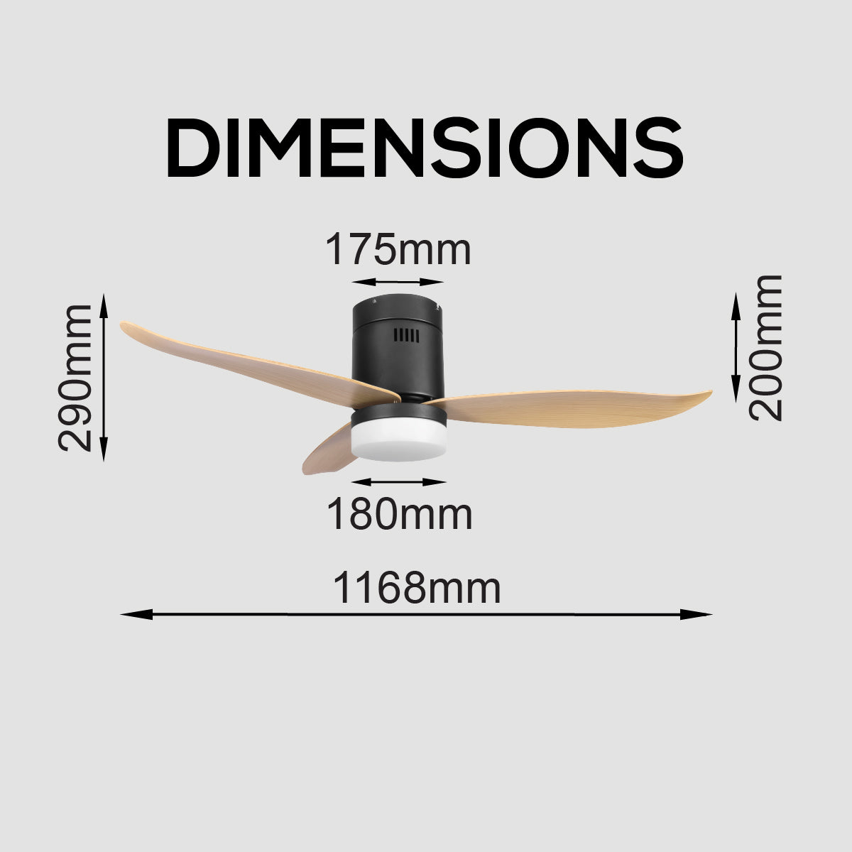 [CLIMATE VOUCHER $400] iFan 46in DC Motor Ceiling Fan | Integrated 3-Colour LED Lights | 6 Speed Selection (IF8346DGBK)