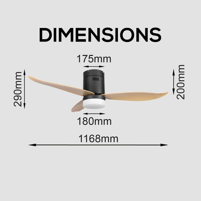 [CLIMATE VOUCHER $400] iFan 46in DC Motor Ceiling Fan | Integrated 3-Colour LED Lights | 6 Speed Selection (IF8346DGBK)