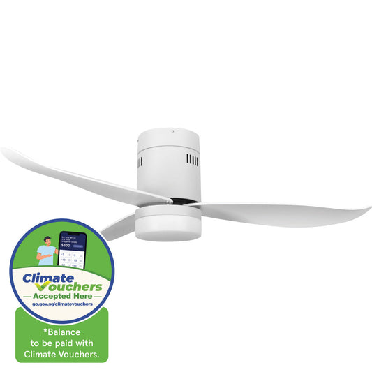 [CLIMATE VOUCHER $400] iFan 46in DC Motor Ceiling Fan | Integrated 3-Colour LED Lights | 6 Speed Selection (IF8346LGWH)