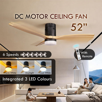 [CLIMATE VOUCHER $400] iFan 52in DC Motor Ceiling Fan | Integrated 3-Colour LED Lights | 6 Speed Selection (IF8352DGGY)