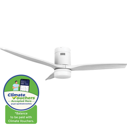 [CLIMATE VOUCHER $400] iFan 52in DC Motor Ceiling Fan | Integrated 3-Colour LED Lights | 6 Speed Selection (IF8352LGWH)