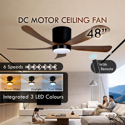 [CLIMATE VOUCHER $400] iFan 48in DC Motor Ceiling Fan | 5 Blades | 6 Speed Selection (IF8548LGLW)