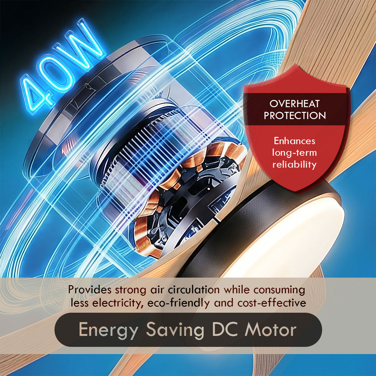 [CLIMATE VOUCHER $400] iFan 48in DC Motor Ceiling Fan | 5 Blade | 6 Speed Selection (IF8548DGLW)