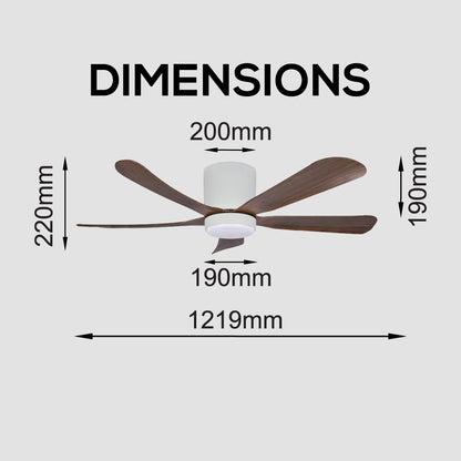 [CLIMATE VOUCHER $400] iFan 48in DC Motor Ceiling Fan | 5 Blades | 6 Speed Selection (IF8548LGLW)