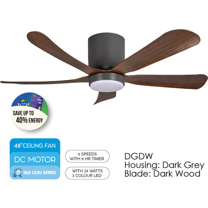 [CLIMATE VOUCHER $400] iFan 48in DC Motor Ceiling Fan | 5 Blades | 6 Speed Selection (IF8548DGDW)