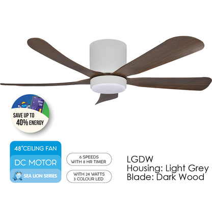 [CLIMATE VOUCHER $400] iFan 48in DC Motor Ceiling Fan | 5 Blades | 6 Speed Selection (IF8548LGDW)