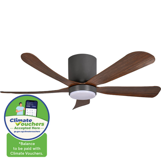 [CLIMATE VOUCHER $400] iFan 56in DC Motor Ceiling Fan | 5 Blades | 6 Speed Selection (IF8556DGDW)
