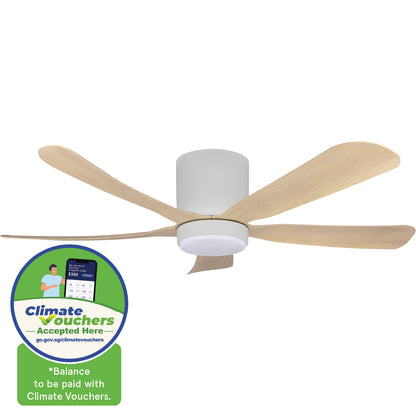 [CLIMATE VOUCHER $400] iFan 56in DC Motor Ceiling Fan | 5 Blades | 6 Speed Selection ((IF8556LGLW)