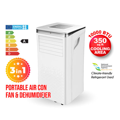 iFan Portable Aircon - 3in1 Portable Air Conditioner / Fan / Dehumidifier. Remote Control. 10000 BTU. cools 350 sq feet. white. IF9010
