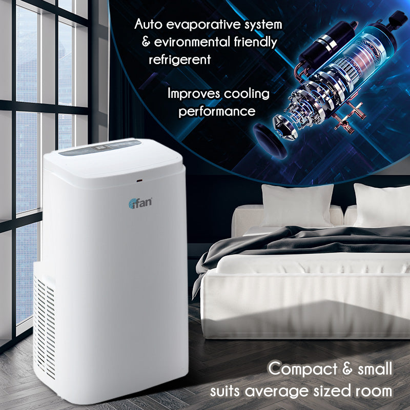 iFan Portable Aircon - 3in1 Portable Air Conditioner / Fan / Dehumidifier. Remote Control. 12000 BTU. cools 550 sq feet. white. IF9012