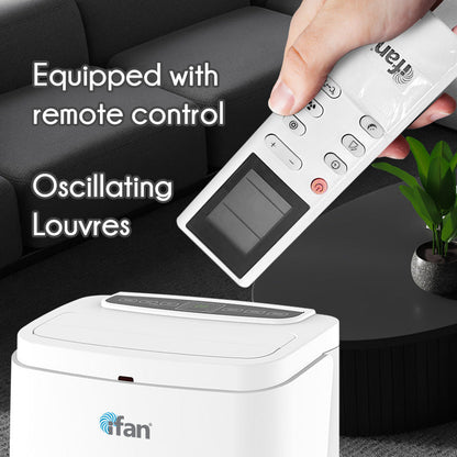 iFan Portable Aircon - 3in1 Portable Air Conditioner / Fan / Dehumidifier. Remote Control. 12000 BTU. cools 550 sq feet. white. IF9012
